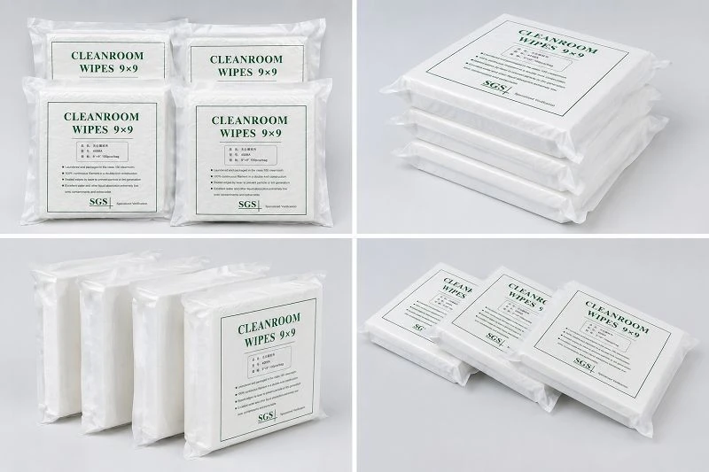 Cleanroom Wipes 9x9 in different package